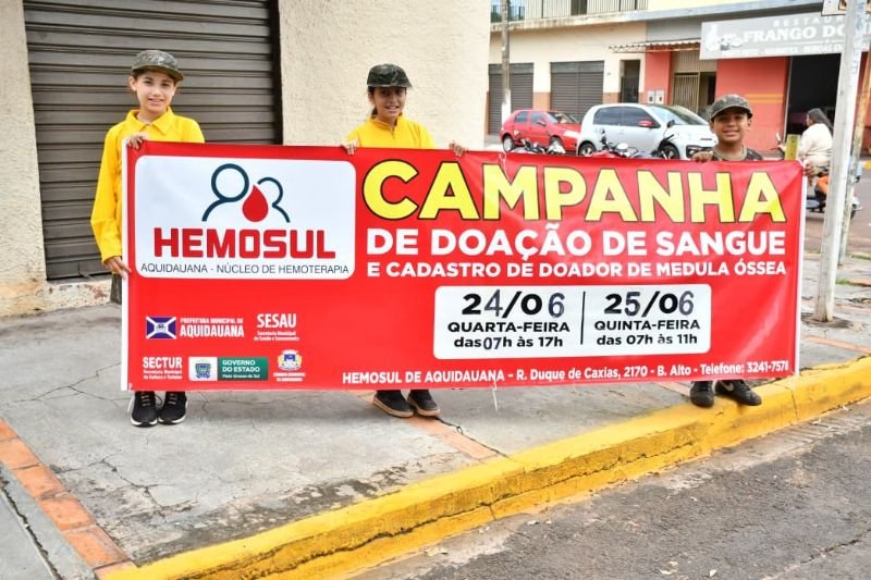 criancas-do-pelotao-esperanca-participam-de-mobilizacao-em-aquidauana-para-incentivar-doacao-de-sangue