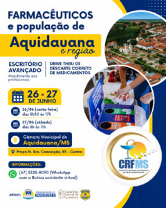crf-ms-realiza-escritorio-avancado-e-drive-thru-de-descarte-de-medicamentos-em-aquidauana