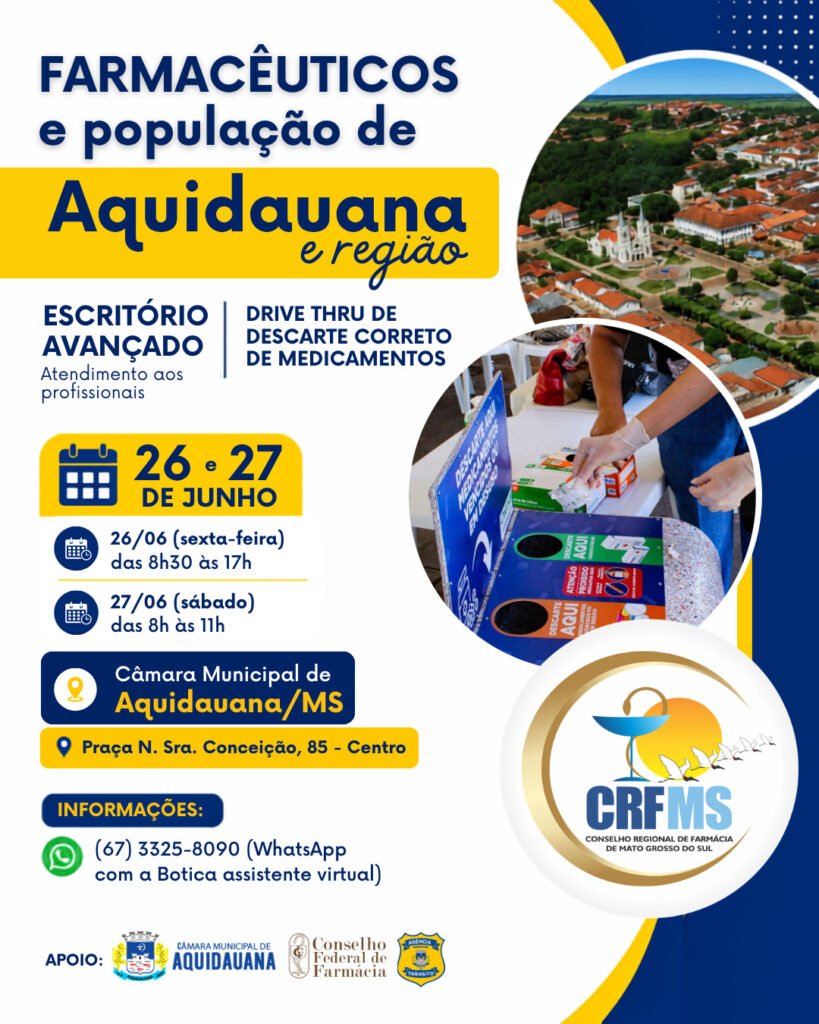 crf-ms-realiza-escritorio-avancado-e-drive-thru-de-descarte-de-medicamentos-em-aquidauana
